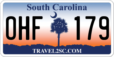 SC license plate OHF179
