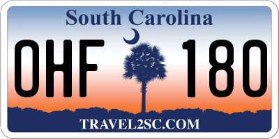 SC license plate OHF180
