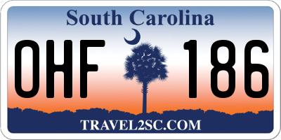 SC license plate OHF186