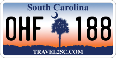 SC license plate OHF188