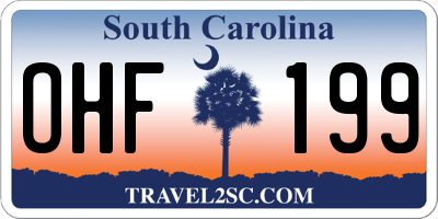 SC license plate OHF199