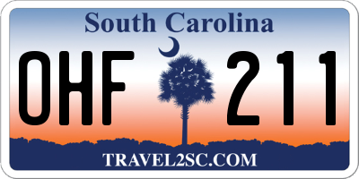 SC license plate OHF211