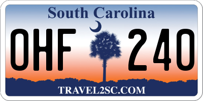 SC license plate OHF240