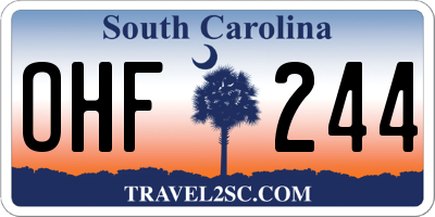 SC license plate OHF244