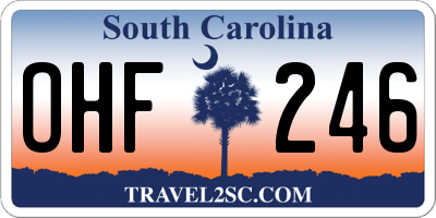 SC license plate OHF246