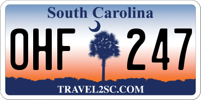 SC license plate OHF247