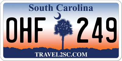 SC license plate OHF249