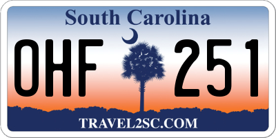 SC license plate OHF251