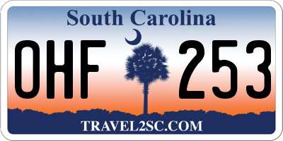SC license plate OHF253