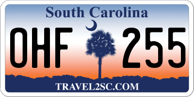 SC license plate OHF255