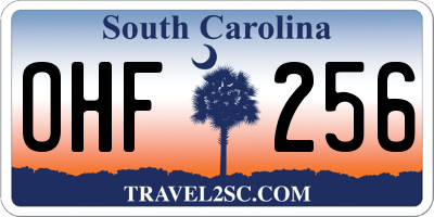 SC license plate OHF256