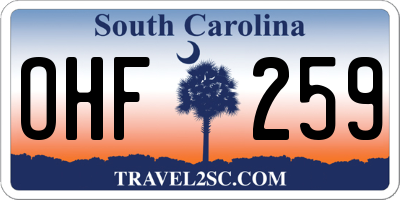 SC license plate OHF259