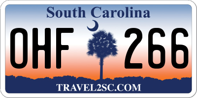 SC license plate OHF266