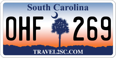 SC license plate OHF269