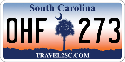 SC license plate OHF273
