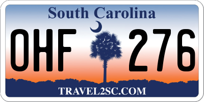 SC license plate OHF276