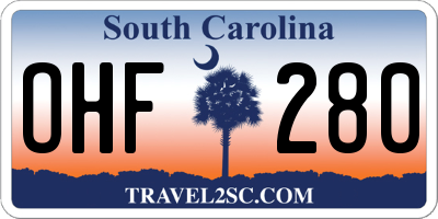 SC license plate OHF280