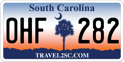 SC license plate OHF282