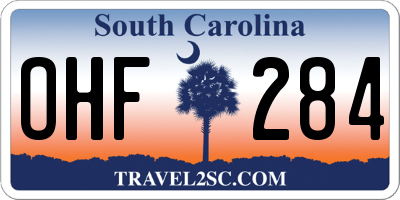 SC license plate OHF284