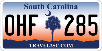 SC license plate OHF285