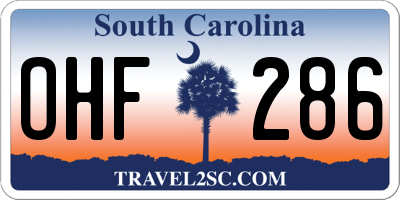 SC license plate OHF286