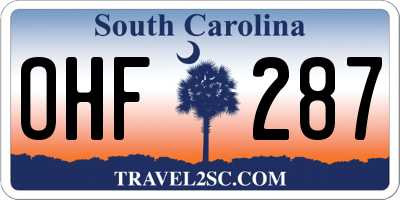 SC license plate OHF287