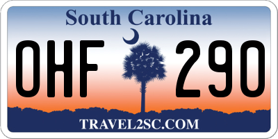 SC license plate OHF290