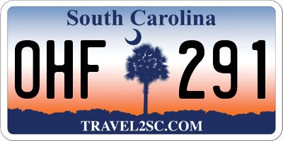 SC license plate OHF291