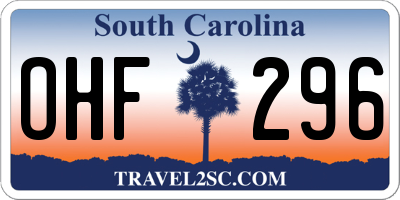 SC license plate OHF296