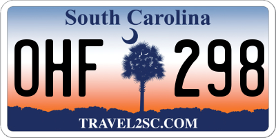 SC license plate OHF298