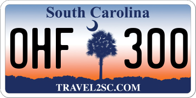 SC license plate OHF300