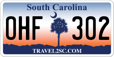 SC license plate OHF302