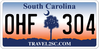SC license plate OHF304