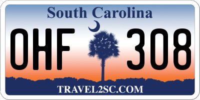 SC license plate OHF308