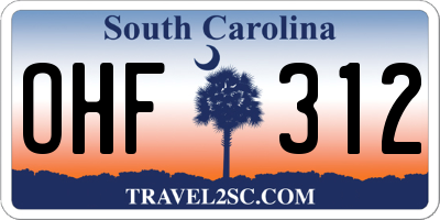 SC license plate OHF312