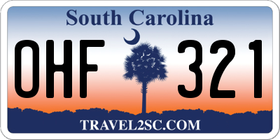 SC license plate OHF321
