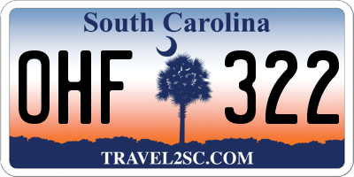 SC license plate OHF322