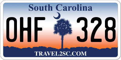 SC license plate OHF328