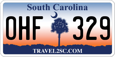 SC license plate OHF329