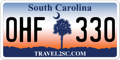 SC license plate OHF330