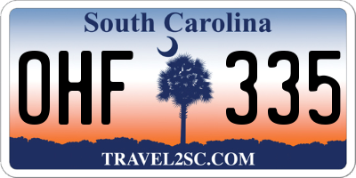 SC license plate OHF335