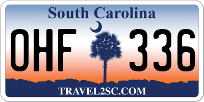 SC license plate OHF336