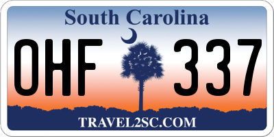 SC license plate OHF337