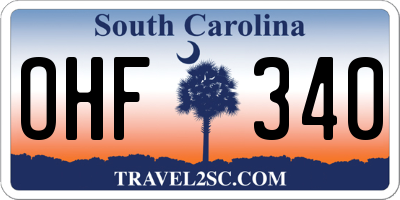 SC license plate OHF340