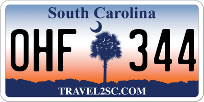SC license plate OHF344