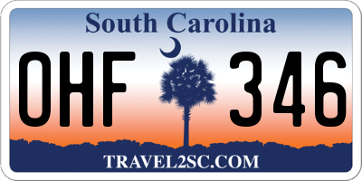 SC license plate OHF346