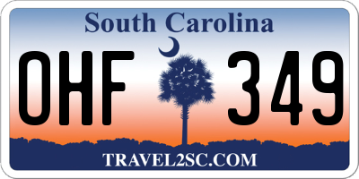 SC license plate OHF349