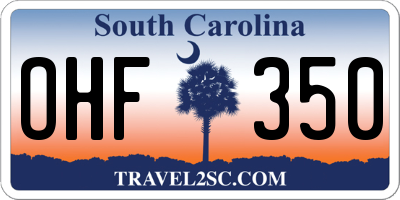 SC license plate OHF350