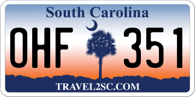 SC license plate OHF351