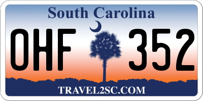SC license plate OHF352